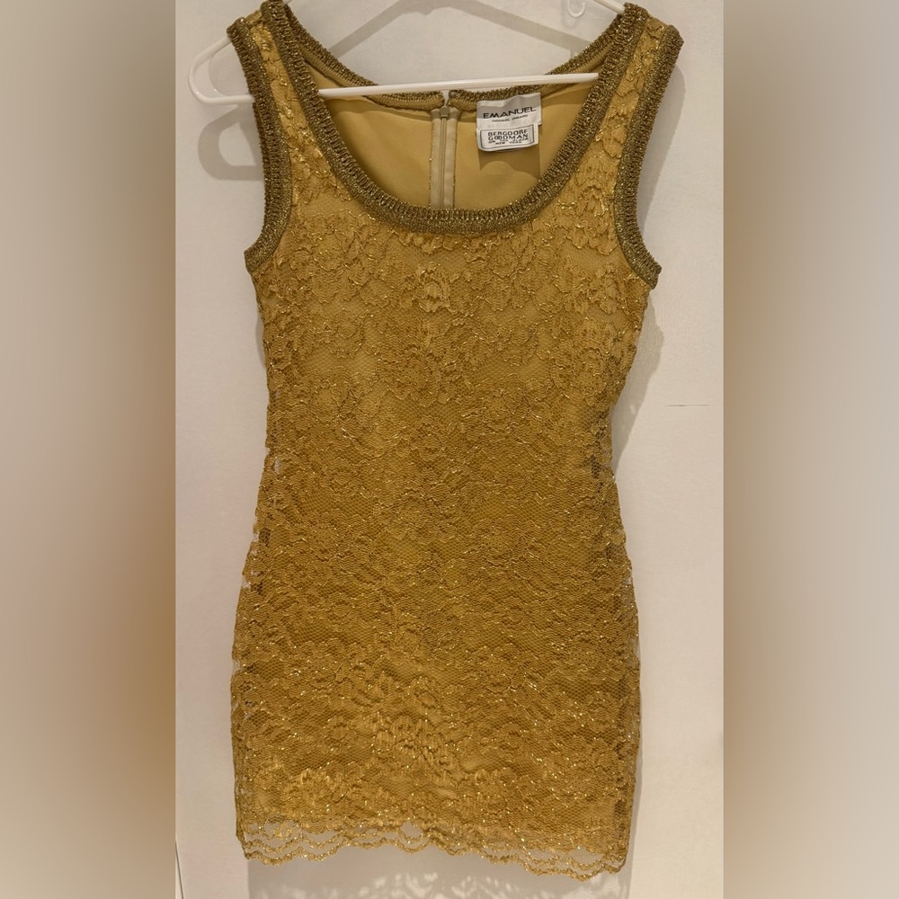 Emanuel Ungaro Gold Textured Dress